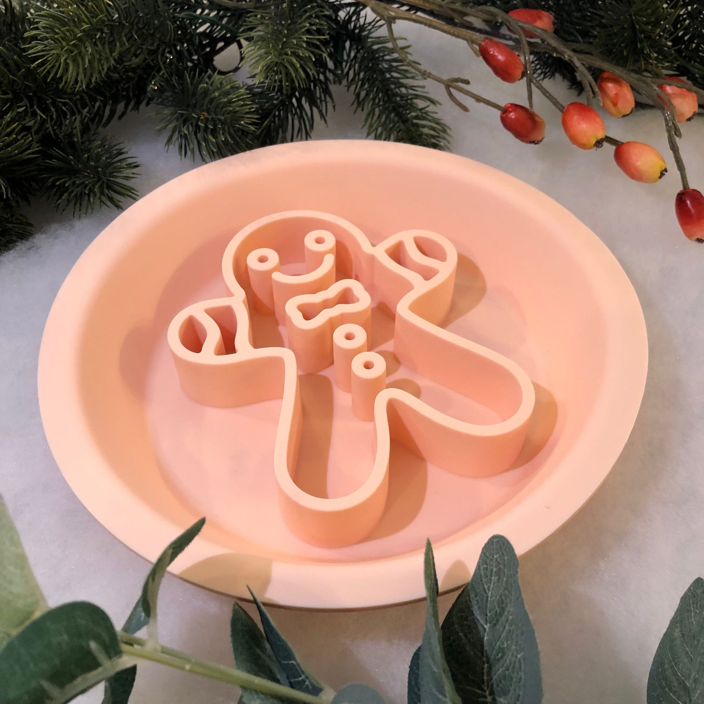 Festive Enrichment 2 in 1 Bowl & Lickimat - Gingerbread Man Design