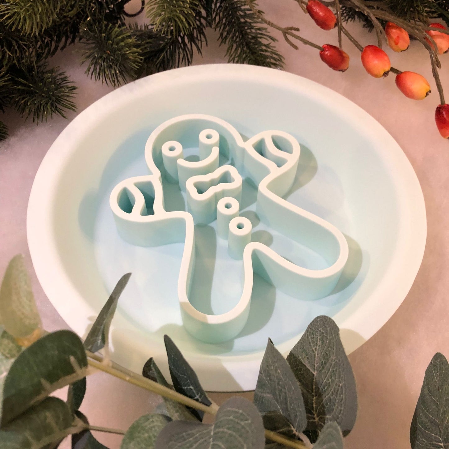 Festive Enrichment 2 in 1 Bowl & Lickimat - Gingerbread Man Design