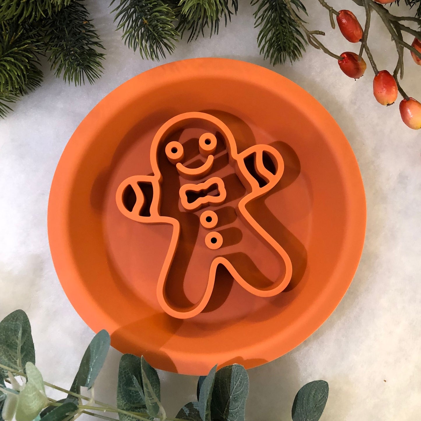 Festive Enrichment 2 in 1 Bowl & Lickimat - Gingerbread Man Design