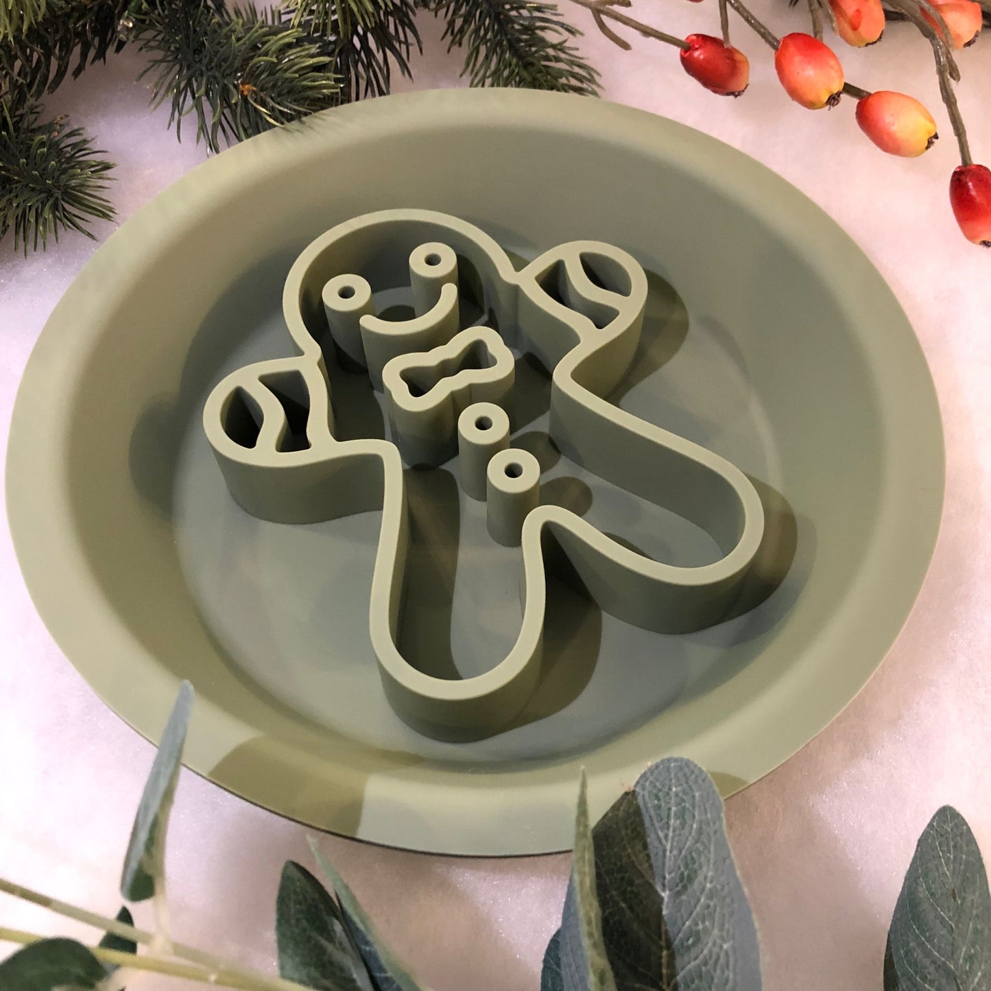 Festive Enrichment 2 in 1 Bowl & Lickimat - Gingerbread Man Design