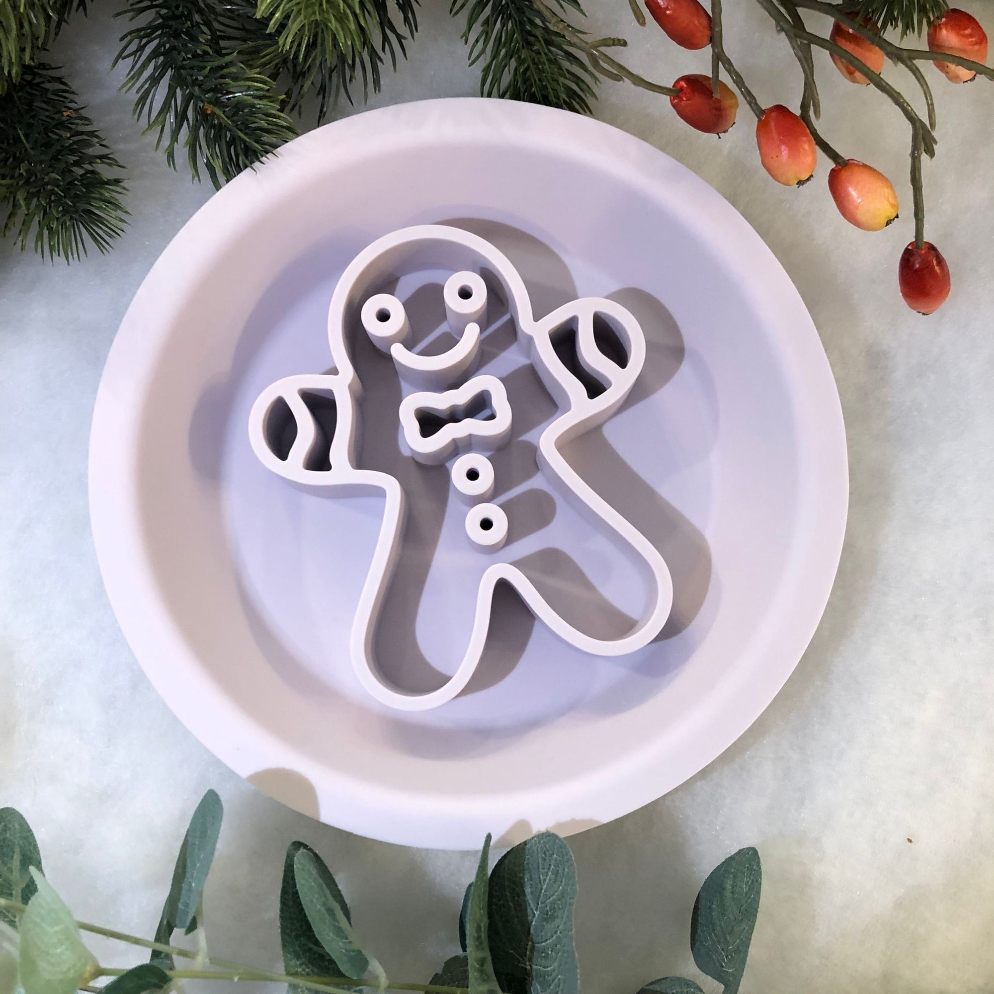 Festive Enrichment 2 in 1 Bowl & Lickimat - Gingerbread Man Design