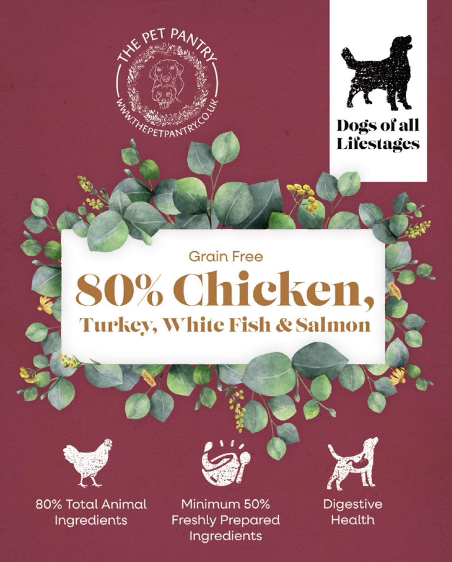 Lucy’s Larder 80% Meat Chicken, Turkey, White Fish & Salmon Grain Free 13.5kg