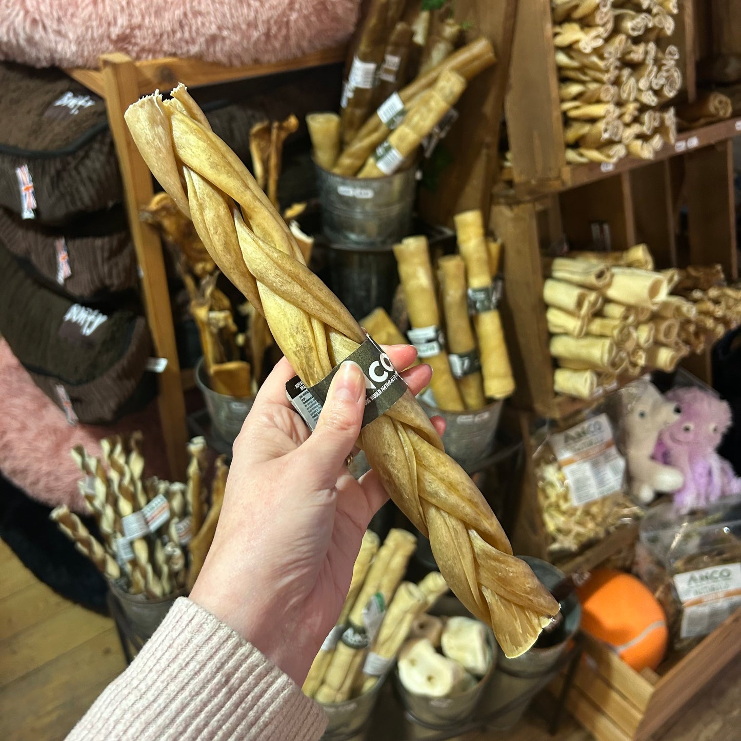 Buffalo Collagen Braid Large - Natural Dog Treat