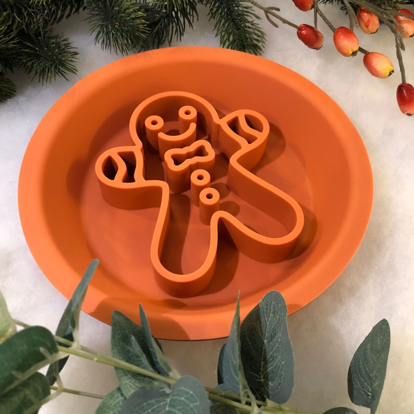 Festive Enrichment 2 in 1 Bowl & Lickimat - Gingerbread Man Design