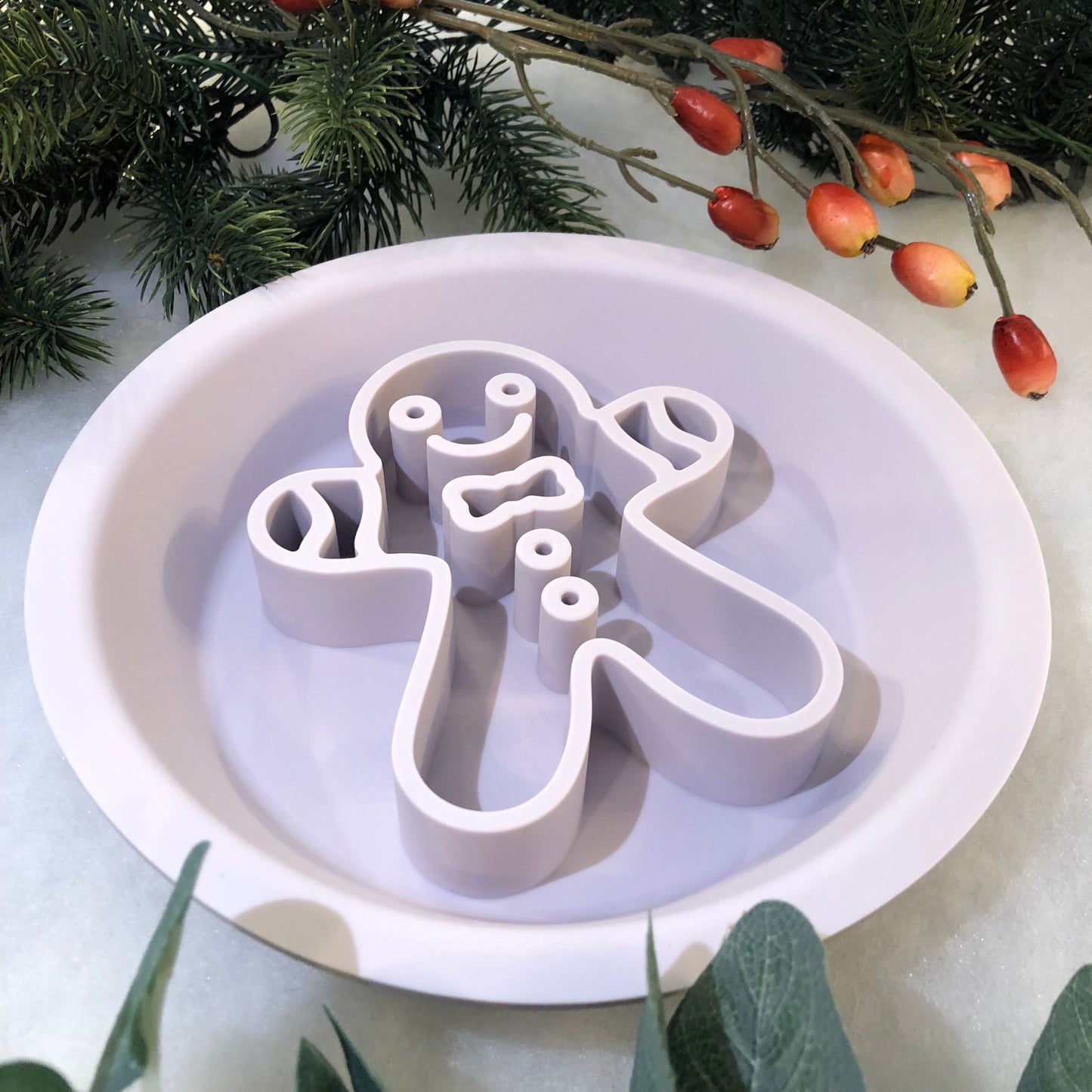 Festive Enrichment 2 in 1 Bowl & Lickimat - Gingerbread Man Design