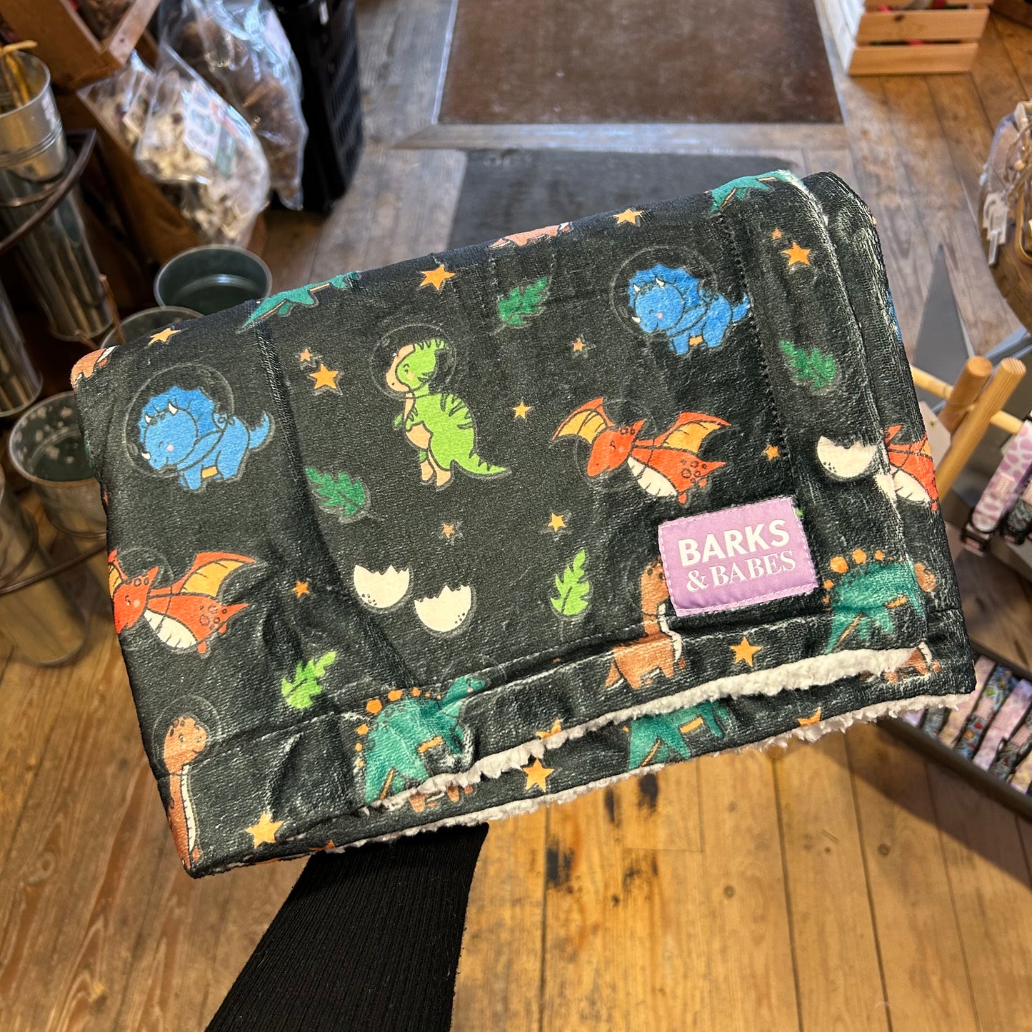 Space Dino Print Plush Blanket XL