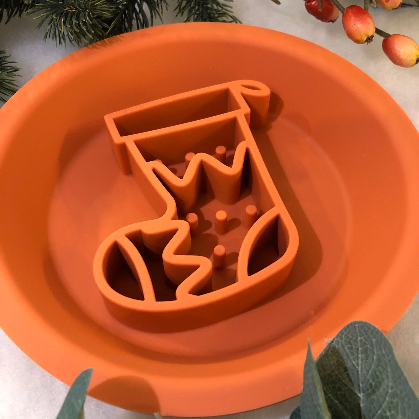 Festive Enrichment 2 in 1 Bowl & Lickimat - Stocking Design