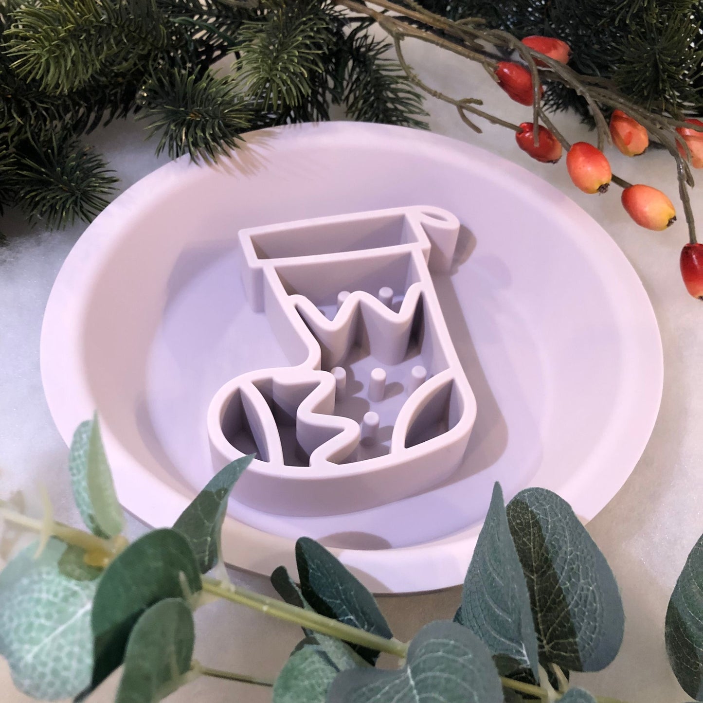 Festive Enrichment 2 in 1 Bowl & Lickimat - Stocking Design