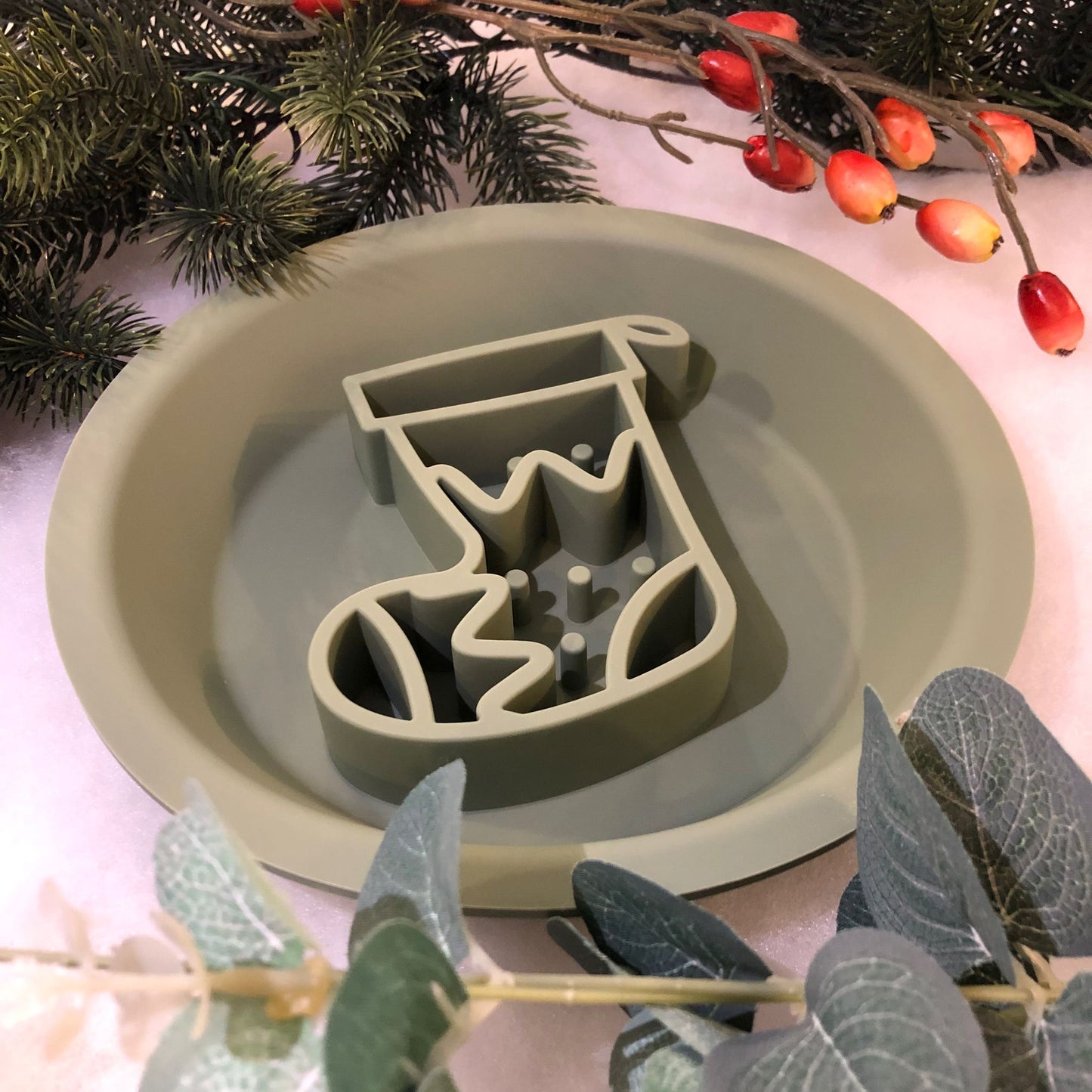 Festive Enrichment 2 in 1 Bowl & Lickimat - Stocking Design