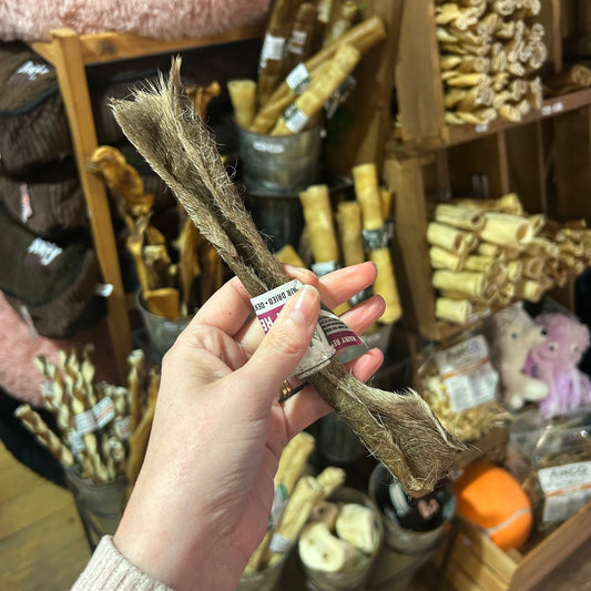 Hairy Red Deer Skin Stick - Natural Dog Treat