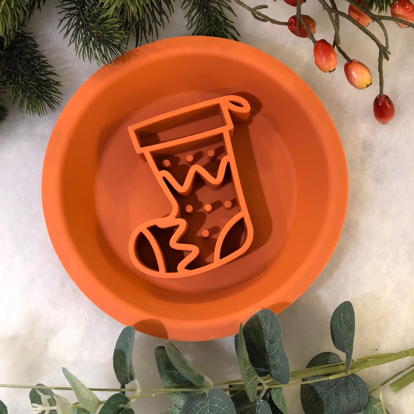 Festive Enrichment 2 in 1 Bowl & Lickimat - Stocking Design