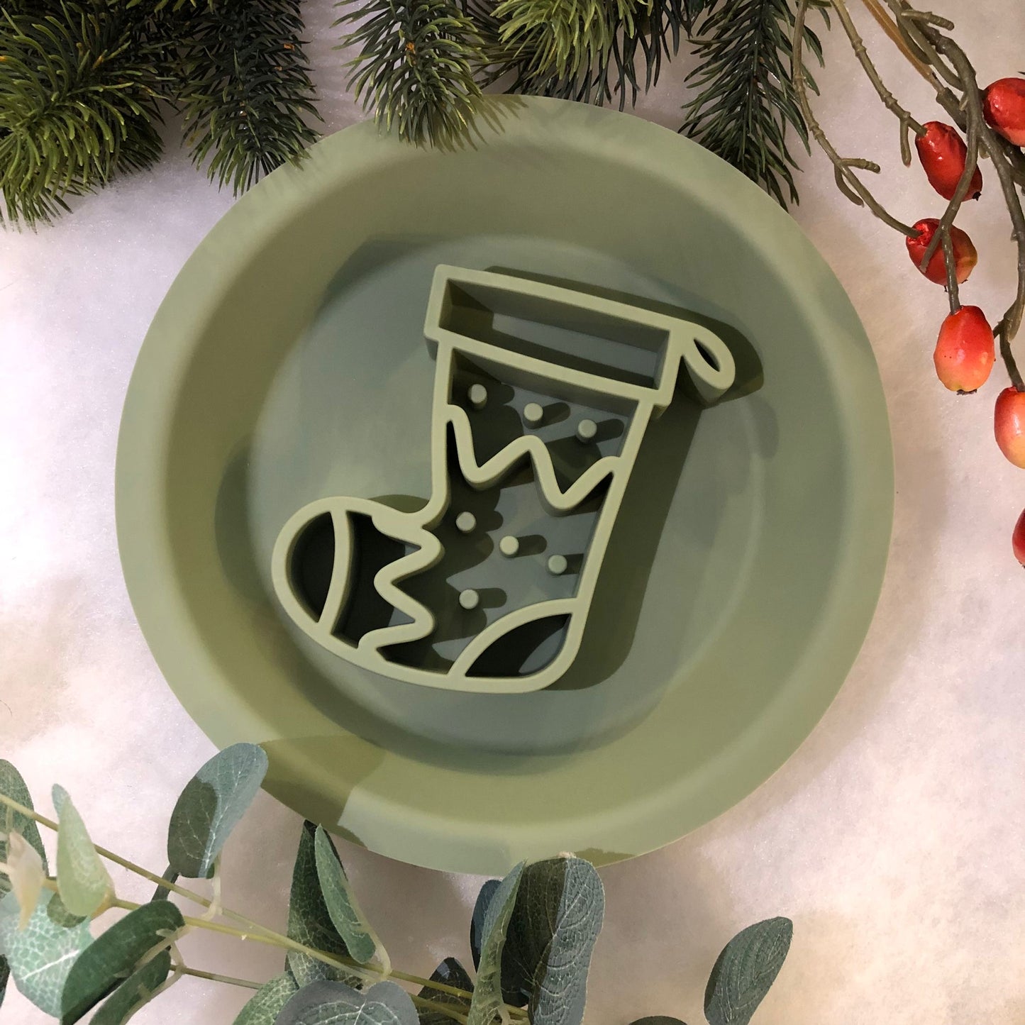 Festive Enrichment 2 in 1 Bowl & Lickimat - Stocking Design