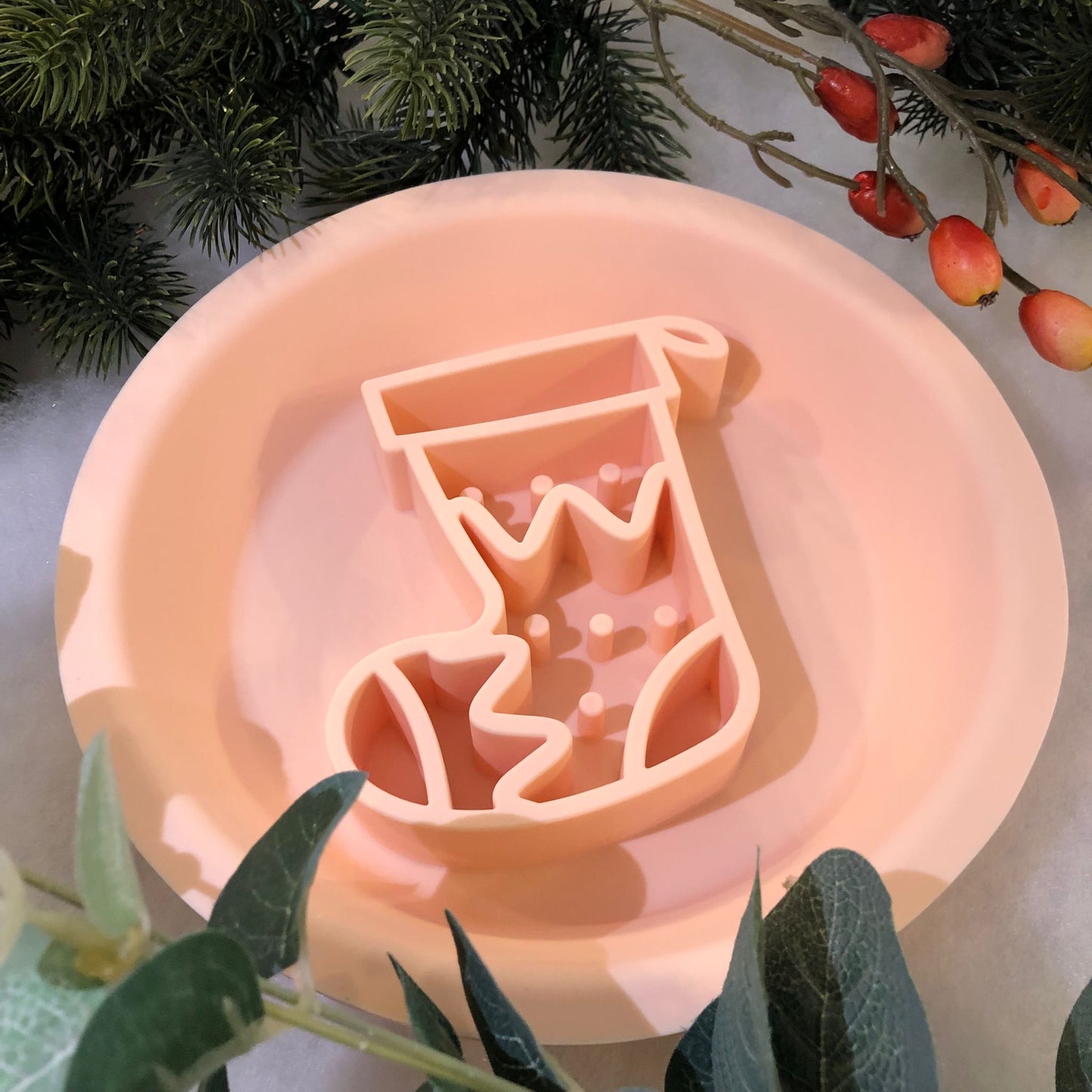 Festive Enrichment 2 in 1 Bowl & Lickimat - Stocking Design