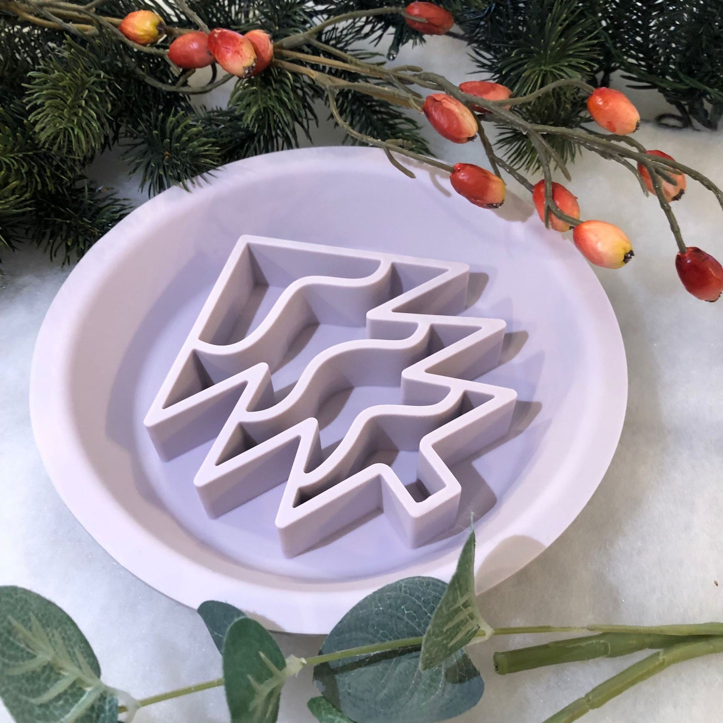 Festive Enrichment 2 in 1 Bowl & Lickimat - Christmas Tree Design