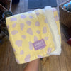 Yellow & Lilac Dalmatian Print Plush Blanket