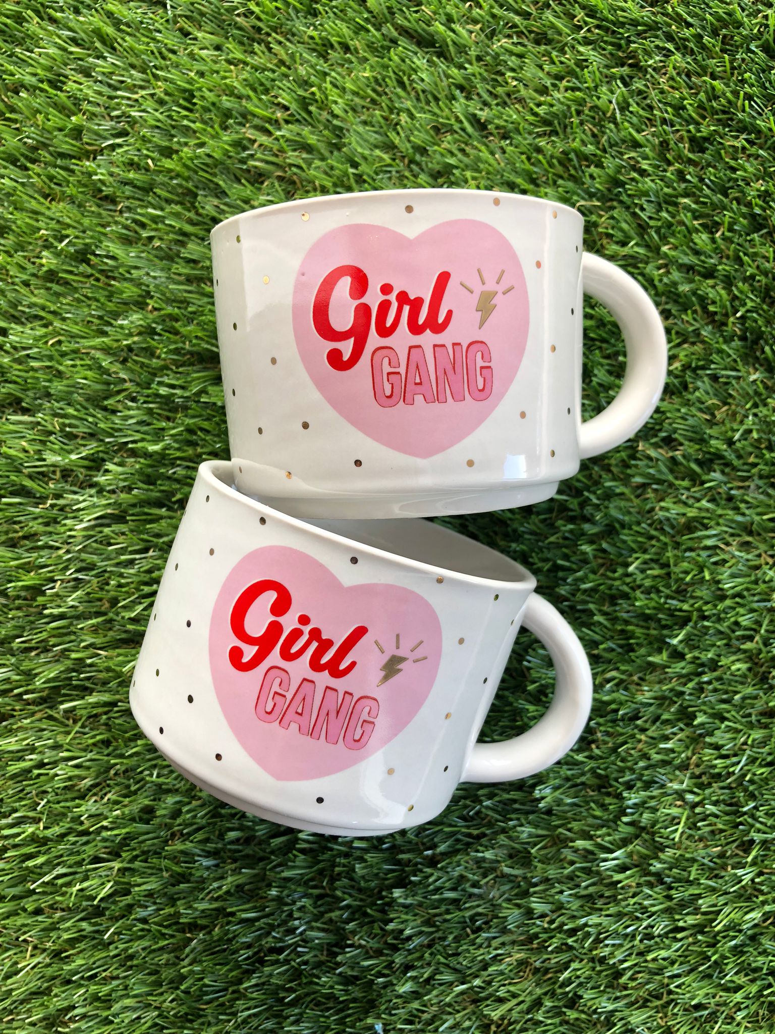 Sass & Belle - Girl Power stacking mugs. Perfect for a gift or just for yourself! Girl gang.