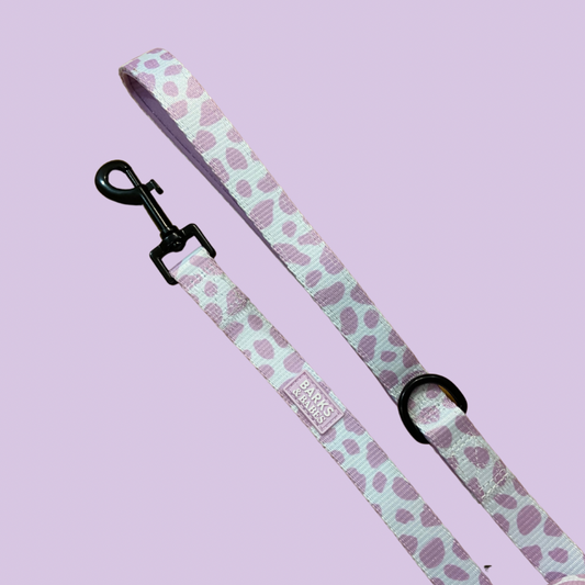 Lilac Dalmatian Print Dog Lead