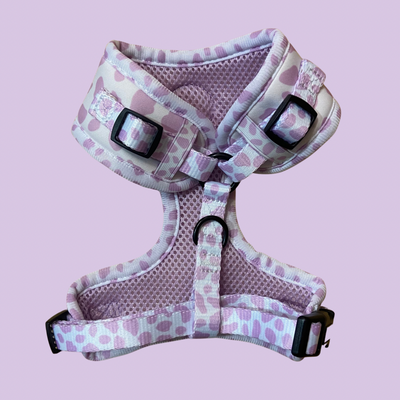 Lilac Dalmatian Print Dog Harness